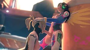 Mercy giving dva a blowjob