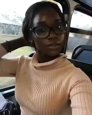 Cutie with glasses on a Bus