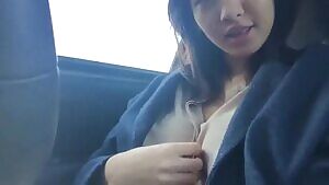 Boobs Teasing in Taxi