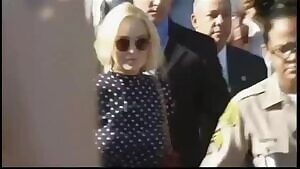 Lindsay Lohan braless and very bouncy