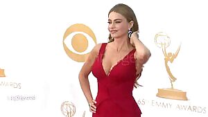 Sofia Vergara's sexy body in a red dress