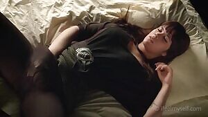 Soaking through her pants 💦