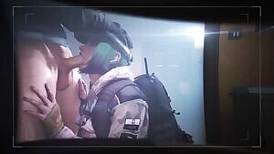 Ela giving Bandit a blowjob