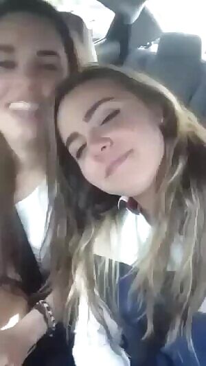 Sex Girls Kissing In The Car