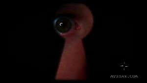 Spying on my sister with her new toy.