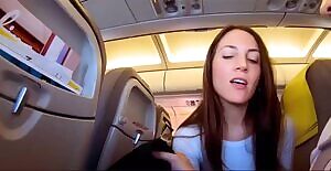 Making Him Cum On The Airplane And Cleaning It Up