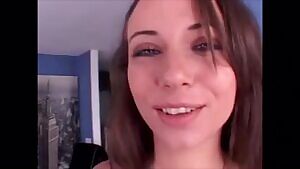 Skinny Hanna makes a mess all over a hard cock