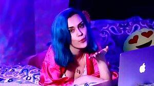 Blowing a kiss and a teeny nip slip