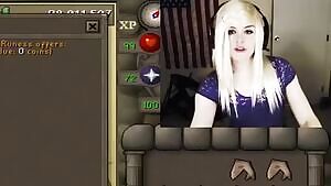 Streamer showing off metal chair