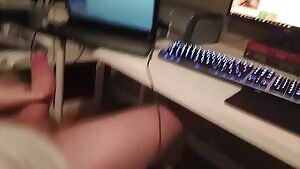 Sweater: on. Pants: off. Cock: Hard