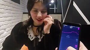 Remote Control Vibrator In A Restaurant.