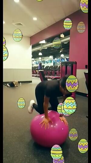 Skillful Balancing and Flashing my T&A at the Gym!