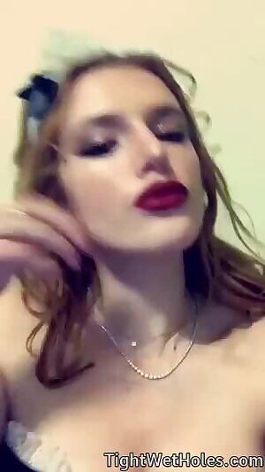 Bella Thorne getting ready to clean