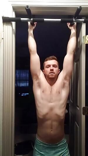 Doing a few pull-ups 😁