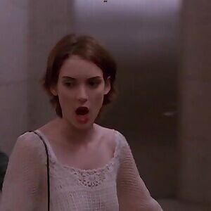 Winona Ryder bouncing away in 