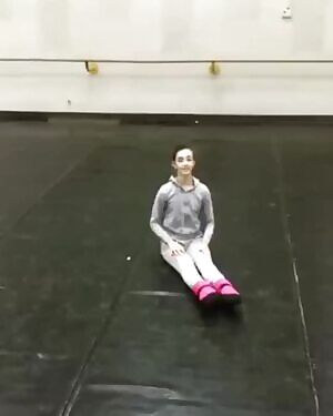 A weirdly limber ballerina warming up