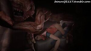 Claire Redfield fucked by licker