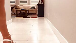 Proving to daddy that I can walk in 8” heels! ♠️