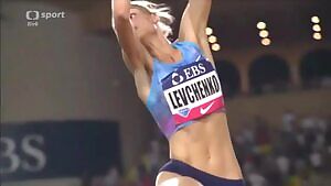 Yuliya Andriyivna Levchenko attempts the crushing 2 meter jump.
