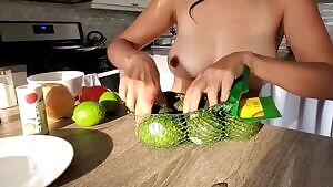 Prepping some guacamole.