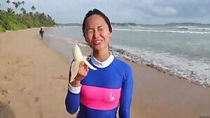 cute asian deep throats banana