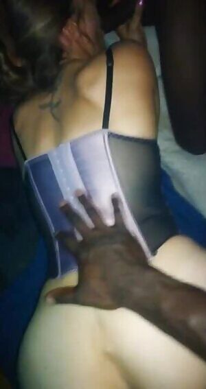 Hotwife is fucking 2 BBC's while her husband is in the room