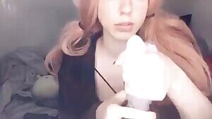 Wanna see the rest of this clip? See me suck, fuck, and take a load from my Bad Dragon on my premium Snapchat tonight! // 💘