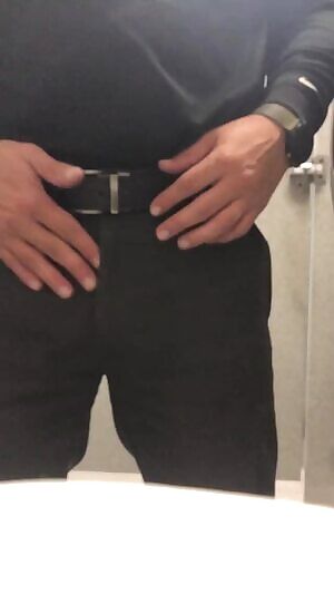 A rare cold day in FL fighting the shrinkage in a bathroom stall