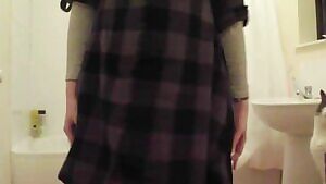 Having some fun in a long skirt and fishnets