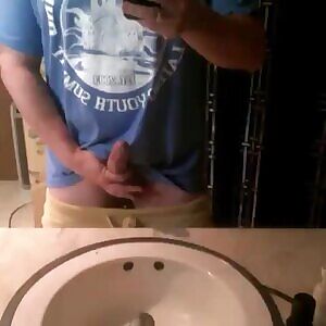 Hard cock in the mirror