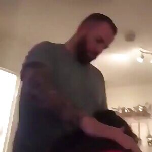 Fucking her ass with feet