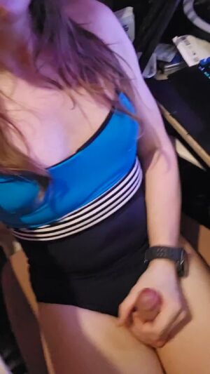 Trans Swimsuit Close Up Cum Cumshot