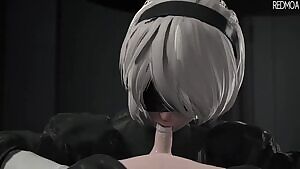2B sucking off 9S