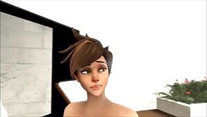 Mei reluctantly gives Tracer a BJ