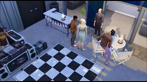 My Sim had a house party