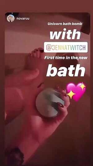 Jennatwitch and Novaruu taking a bath instagram stories