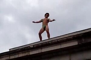 Mankini dance on roof