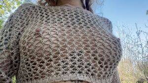 Braless Big Nipples Walking