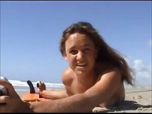 Naked Beach Surfing Downunder - amateur