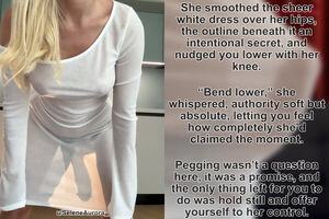 Girls Wearing Strapons Blonde Caption Femdom