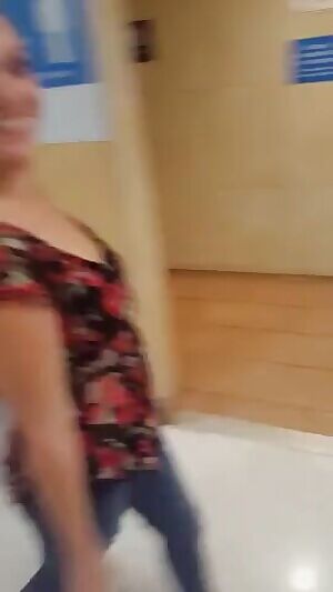 Lesbian and his girlfriend her lick her pussy public bathroom