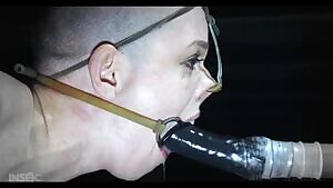 Defiant slave learns to deepthroat the hard way