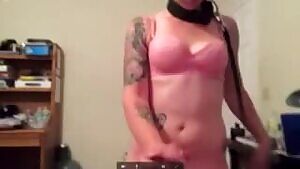 Slutty Whore on a Leash giving a Blowjob