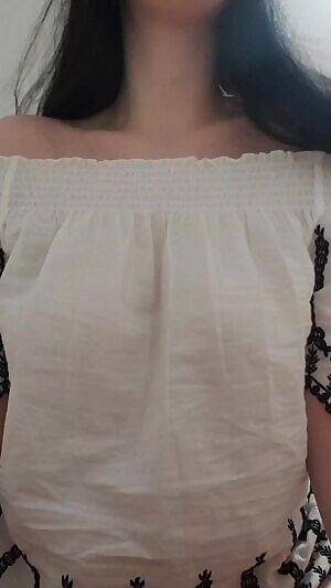 big bobs hiding under blouse