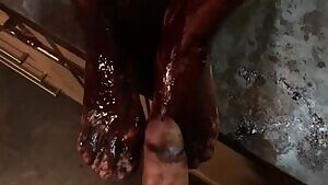 Cum On Feet. Chocolate Fetish