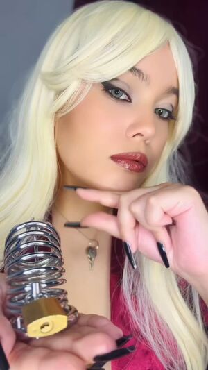 OnlyFans FEMDOM Blonde Caged Chastity Domination