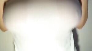 Bouncing big natural boobs