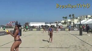 The server for the Argentinian volleyball team is so thicc her phat ass tries to eat her bikini bottom
