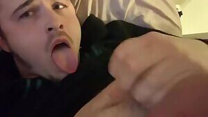 Swallowing a big load of my cum