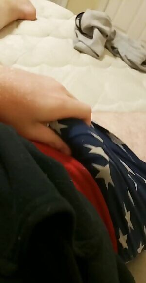 Rubbing my boner through my underwear